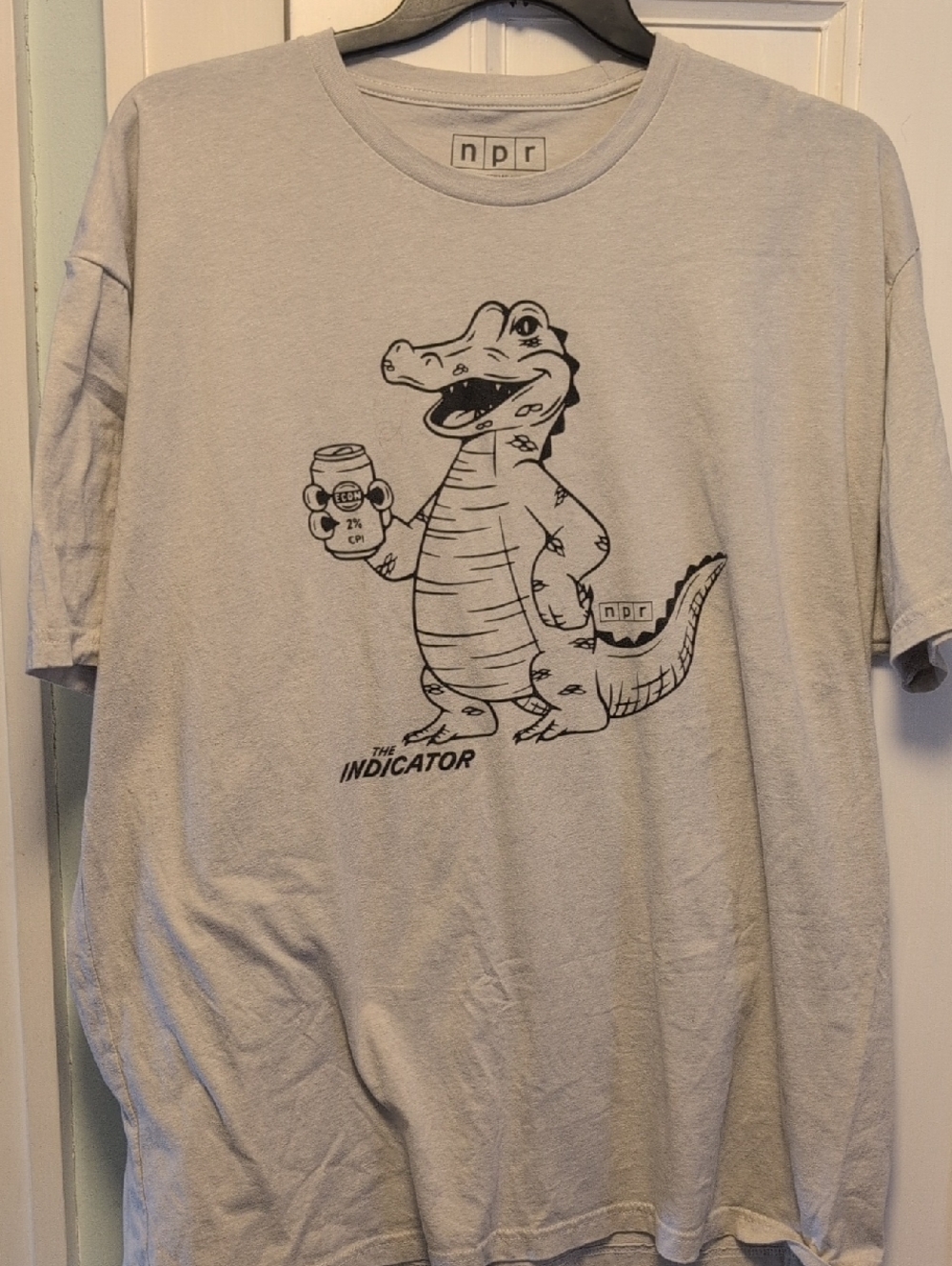 NPR 3X The Indicator Light Gray Alligator Graphic T-Shirt